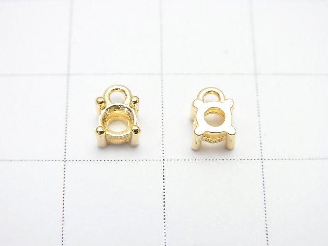[Video] Silver925 Charm, Pendant Frame Round Faceted 4mm, 18KGP 1pc