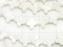Mother of Pearl MOP White Flower Motif 6x6x2mm 1strand beads (aprx.15inch/37cm)