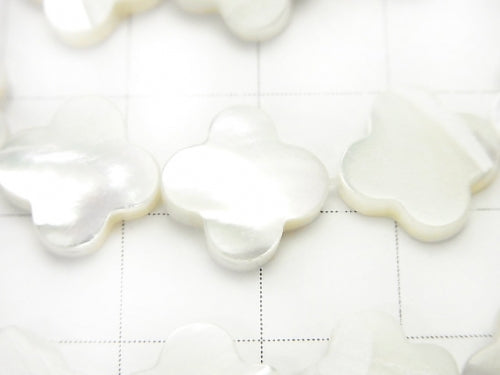 [Video] Mother of Pearl MOP Flower Motif 12x12x2.5mm White 1strand beads (aprx.15inch / 37cm)