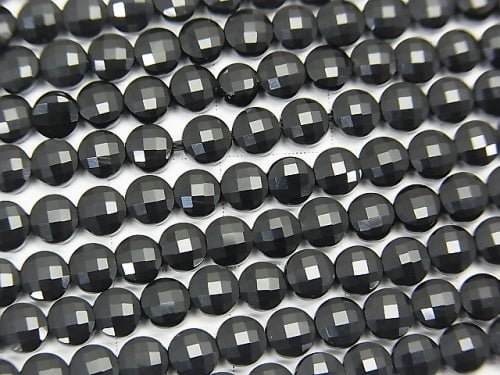 High Quality!  1strand $6.79! Onyx AAA Faceted Coin 4x4x2mm 1strand beads (aprx.15inch/38cm)