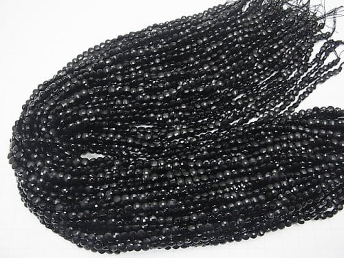 High Quality!  1strand $6.79! Onyx AAA Faceted Coin 4x4x2mm 1strand beads (aprx.15inch/38cm)