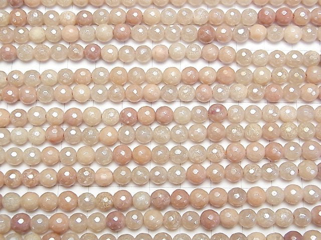 1strand $6.79! Pink Orange Aventurine 128Faceted Round 6mm Coating 1strand beads (aprx.15inch / 36cm)