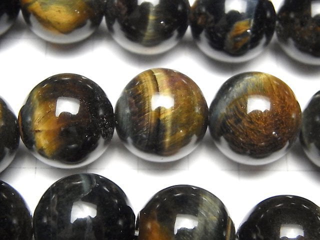 [Video] Mix Tiger's Eye AAA- Round 18mm half or 1strand beads (aprx.15inch / 37cm)