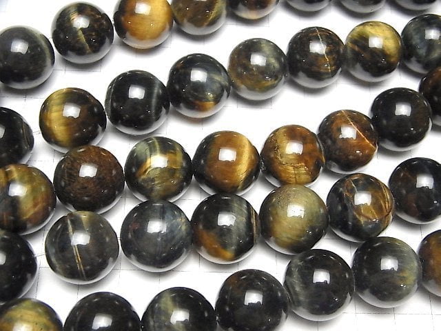 [Video] Mix Tiger's Eye AAA- Round 18mm half or 1strand beads (aprx.15inch / 37cm)