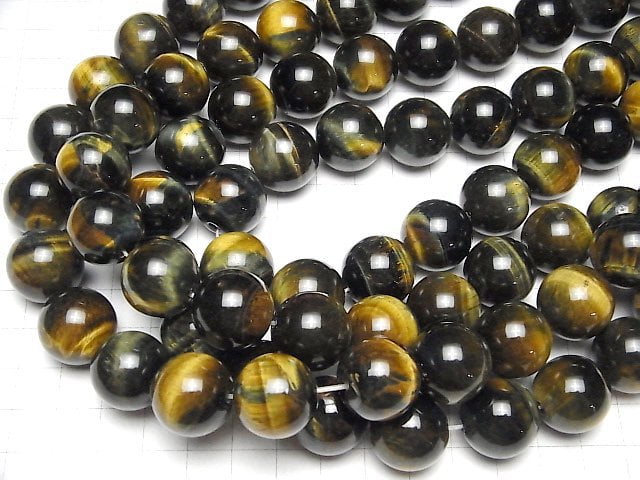 [Video] Mix Tiger's Eye AAA- Round 18mm half or 1strand beads (aprx.15inch / 37cm)