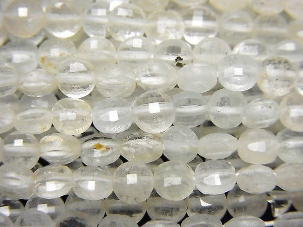 High quality! 1strand $7.79! Natural White Topaz AA ++ Faceted Coin 4x4x2mm 1strand beads (aprx.15inch / 38cm)