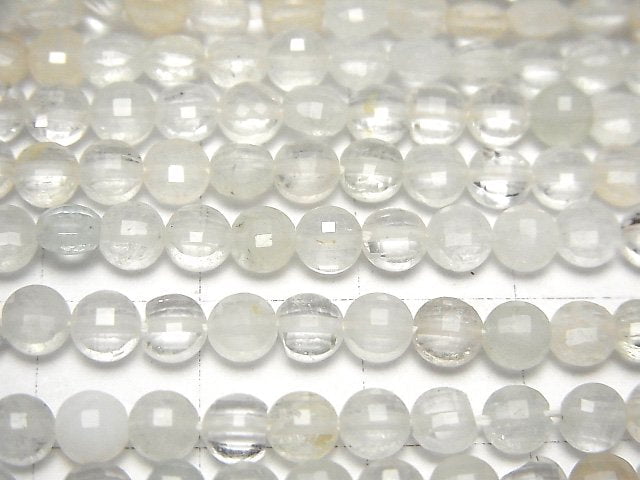 High quality! 1strand $7.79! Natural White Topaz AA ++ Faceted Coin 4x4x2mm 1strand beads (aprx.15inch / 38cm)