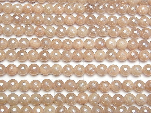 1strand $7.79! Pink Orange Aventurine 128Faceted Round 8mm Coating 1strand beads (aprx.15inch / 36cm)