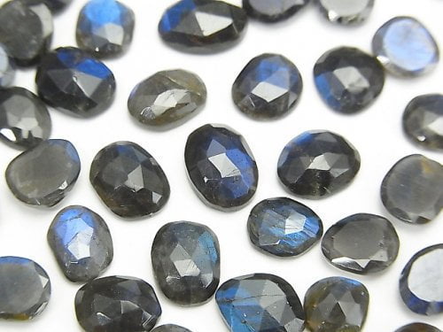 [Video] High Quality Black Labradorite AAA Undrilled Freeform Single Sided Rose Cut 5pcs