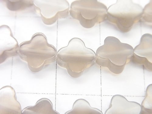 Gray Onyx flower motif 8x8x3mm half or 1strand beads (aprx.15inch/38cm)