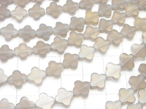 Gray Onyx flower motif 8x8x3mm half or 1strand beads (aprx.15inch/38cm)