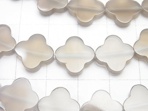 Gray Onyx Flower Motif 12x12x3mm half or 1strand beads (aprx.15inch / 36cm)