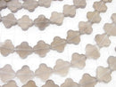 Gray Onyx Flower Motif 12x12x3mm half or 1strand beads (aprx.15inch / 36cm)