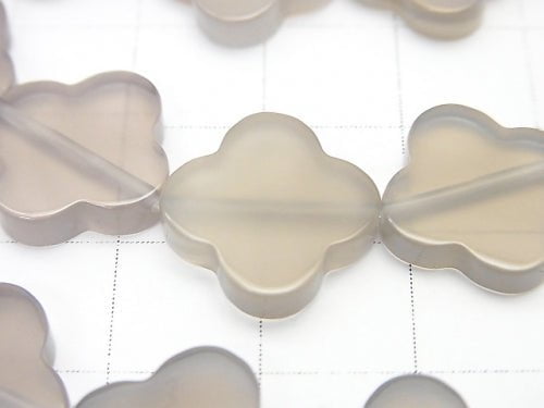 Gray Onyx Flower Motif 14x14x3mm half or 1strand beads (aprx.15inch / 36cm)