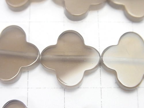Gray Onyx Flower Motif 16x16x3mm half or 1strand beads (aprx.15inch / 36cm)