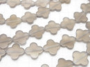 Gray Onyx Flower Motif 16x16x3mm half or 1strand beads (aprx.15inch / 36cm)