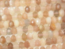 [Video] High Quality! Multi Color Moonstone AA ++ Faceted Button Rondelle 6x6x4mm half or 1strand beads (aprx.15inch / 38cm)