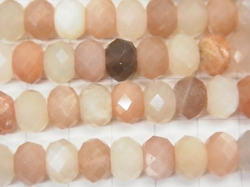 [Video] High Quality! Multicolor Moonstone AA++ Faceted Button Rondelle 10x10x6mm half or 1-strand beads (approx. 15inch/38cm)