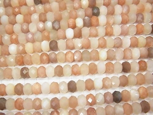 [Video] High Quality! Multicolor Moonstone AA++ Faceted Button Rondelle 10x10x6mm half or 1-strand beads (approx. 15inch/38cm)