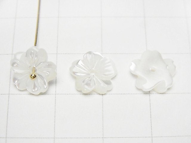 Mother of Pearl MOP AAA White Flower [6mm][8mm][10mm][14mm] Center Hole 4pcs