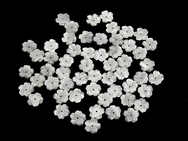 Mother of Pearl MOP AAA White Flower [6mm][8mm][10mm][14mm] Center Hole 4pcs