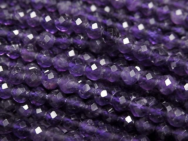 [Video] High Quality! Amethyst AA++ 32Faceted Round 4.5mm 1strand beads (aprx.15inch/37cm)