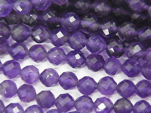 Amethyst, Faceted Round Gemstone Beads