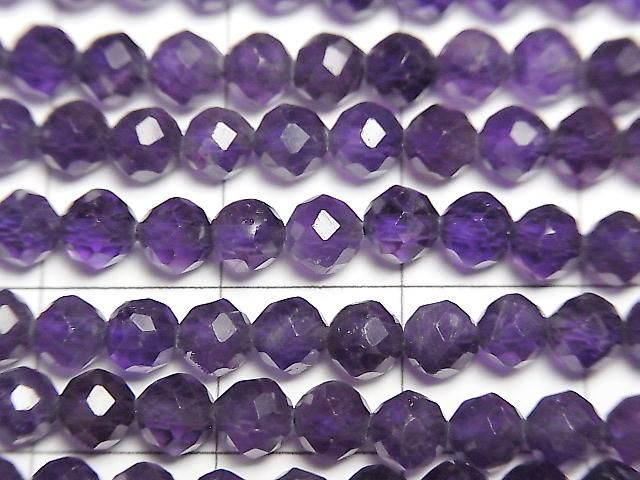 [Video] High Quality! Amethyst AA++ 32Faceted Round 4.5mm 1strand beads (aprx.15inch/37cm)