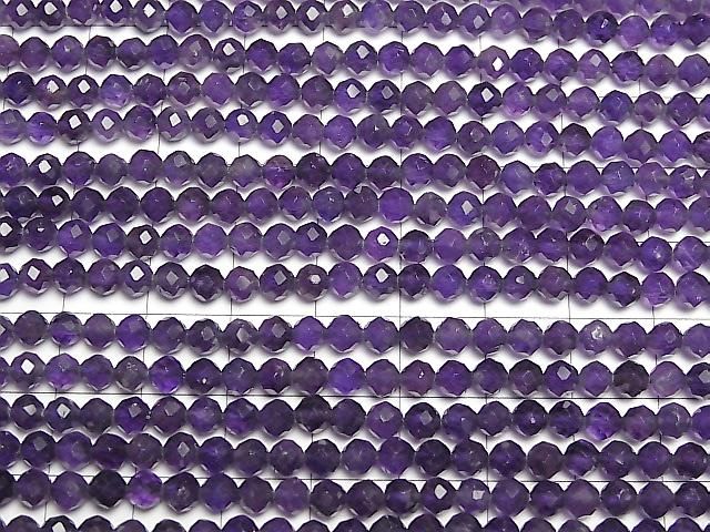 [Video] High Quality! Amethyst AA++ 32Faceted Round 4.5mm 1strand beads (aprx.15inch/37cm)
