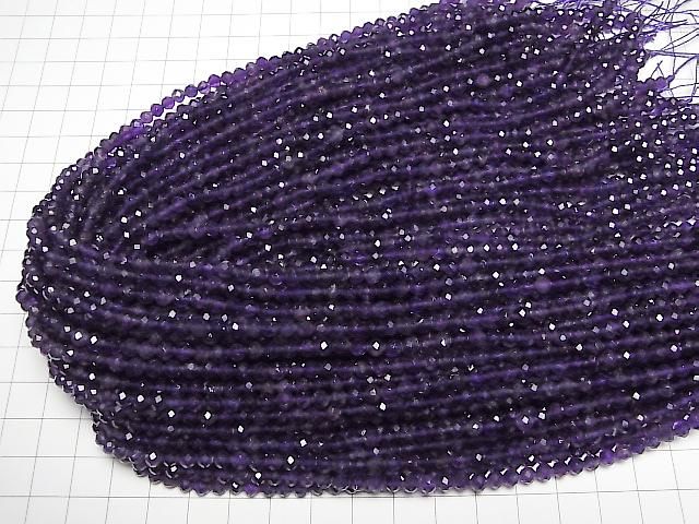 [Video] High Quality! Amethyst AA++ 32Faceted Round 4.5mm 1strand beads (aprx.15inch/37cm)