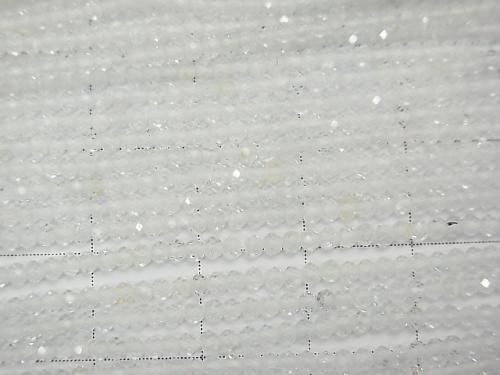 [Video] High Quality! Natural White Topaz AAA Faceted Button Rondelle 2x2x1.5mm 1-strand beads (approx. 15inch/37cm)