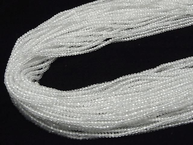 Haute Qualité ! Topaze Blanche Naturelle AAA Facettée Bouton Rondelle 2x2x1.5mm 1 fil de perles (environ 15inch/37cm)