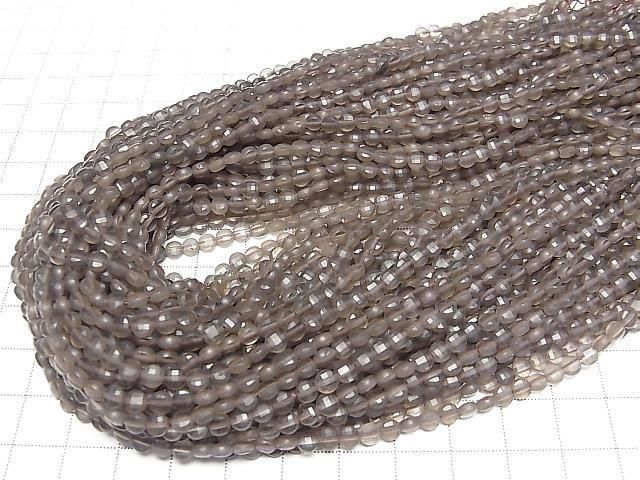 [Video] Ice Obsidian Faceted Coin 4x4x2mm 1strand beads (approx. 15 inches/36 cm)