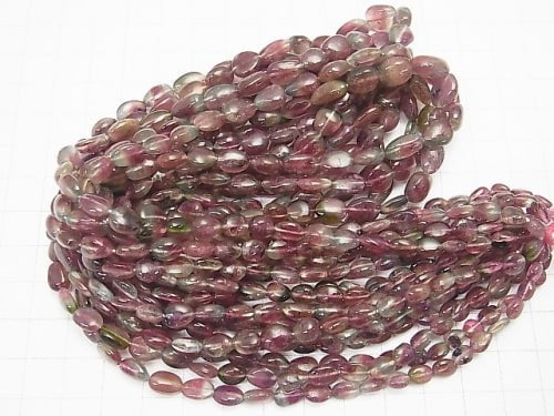 High Quality Watermelon Tourmaline AA ++ Flat Nugget NO.2 half or 1strand beads (aprx.18inch / 44cm)