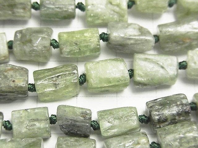 [Video] Green Kyanite AA Rough Tube - Faceted Nugget 1-strand beads (approx. 15 inches/38 cm)