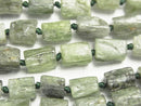 [Video] Green Kyanite AA Rough Tube - Faceted Nugget 1strand beads (aprx.15inch / 38cm)
