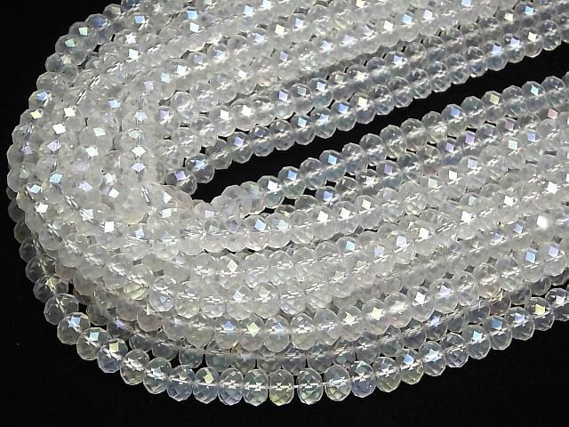 [Video]High Quality! Aqua Crystal Faceted Button Rondelle 8x8x5mm half or 1strand beads (aprx.15inch/36cm)