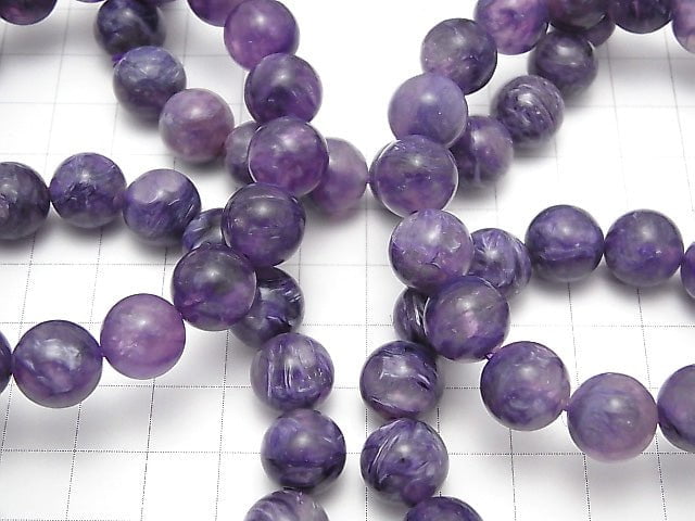 1strand $59.99! Charoite (angel silica) AAA Round 11mm 1strand (Bracelet) with quartz