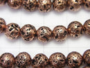 1strand $4.79! Lava Round 6mm Bronze Color Coating 1strand beads (aprx.14inch / 35cm)