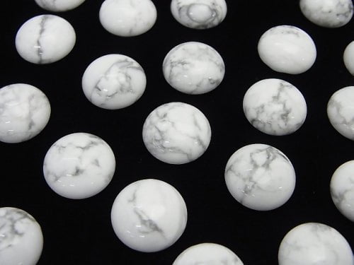 [Video] Howlite Magnesite Round Cabochon 14x14mm 4pcs