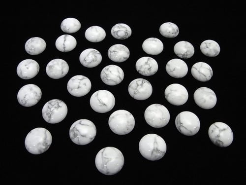 [Video] Howlite Magnesite Round Cabochon 14x14mm 4pcs