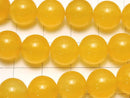 Yellow Color Chalcedony Round 10mm 1strand beads (aprx.15inch / 35cm)