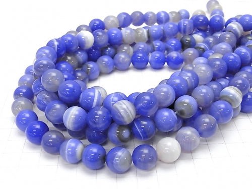 1strand $6.79! Blue Stripe Agate Round 12mm 1strand beads (aprx.15inch / 36cm)