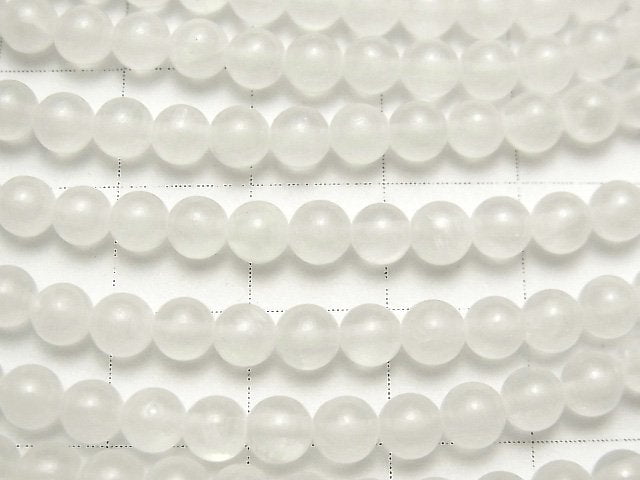 1strand $5.79! Mexico Selenite Round 4mm 1strand beads (aprx.15inch / 38cm)