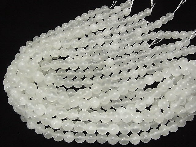 Mexican Selenite (Gypsum) Round 10mm half or 1strand beads (aprx.15inch/36cm)