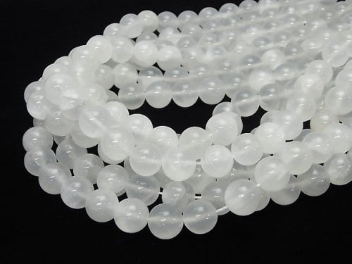 Mexican Selenite (Gypsum) Round 12mm half or 1strand beads (aprx.15inch/36cm)