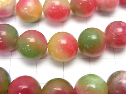 1strand $5.79! Red & Green Jade Round 10mm 1strand beads (aprx.15inch / 37cm)