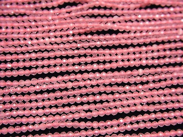 High Quality! 1strand $2.79! Pink Color Cat's Eye (Glass) Faceted Round 2mm 1strand beads (aprx.14inch / 35cm)