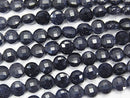 High Quality!  1strand $6.79! Blue Golden Sand Stone  Faceted Coin 6x6x4mm 1strand beads (aprx.15inch/37cm)