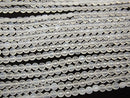 High Quality! White Chalcedony Faceted Coin 6x6x4mm 1strand beads (aprx.15inch/37cm)